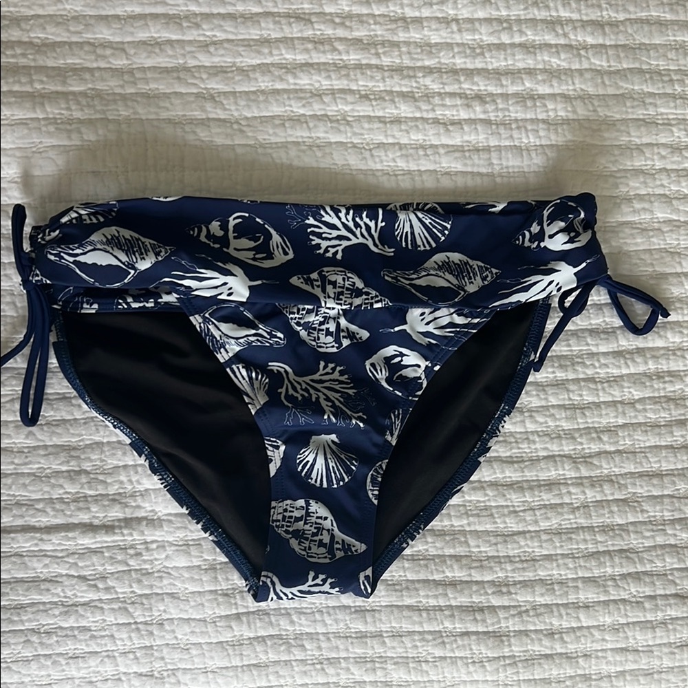 VENUS Blue and White Seashell Bikini Bottom